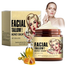 120g Beef Tallow Honey Balm, Beef Tallow Skincare, Beef Tallow and Honey Balm Skincare Cream, Natürliche Talg & Honig Rindertalg Creme, tief feuchtigkeitsspendend für Gesicht & Körper(1 Stück)