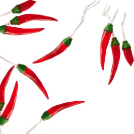 Elegani Chili Pepper String Lights – 10 Warm White LED Indoor Décor, 6ft