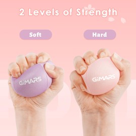 Gimars 2 Stück Handtrainer Bälle Antistressball mit 2 Stärken Knetball für hände mit 2 Druckstufen Anti Stress Bälle Therapie Handtrainer Ball für Konzentration Stressabbau Handübungen