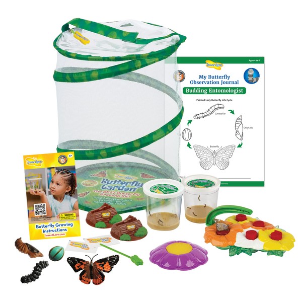 Butterfly Garden: Original Habitat and Two Live Cups of Caterpillars - with Deluxe Butterfly Feeder and Butterfly Life Cycle Stages