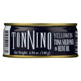 Tonnino Yellowfin Tuna Fillets in Olive Oil, Wild Caught, Non-GMO, Canned, 4.94 Oz (12 pack)