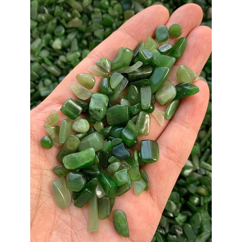 WHOLESALE Natural Semi Tumbled Nephrite Jade Gemstone Chips, Crushed Mini