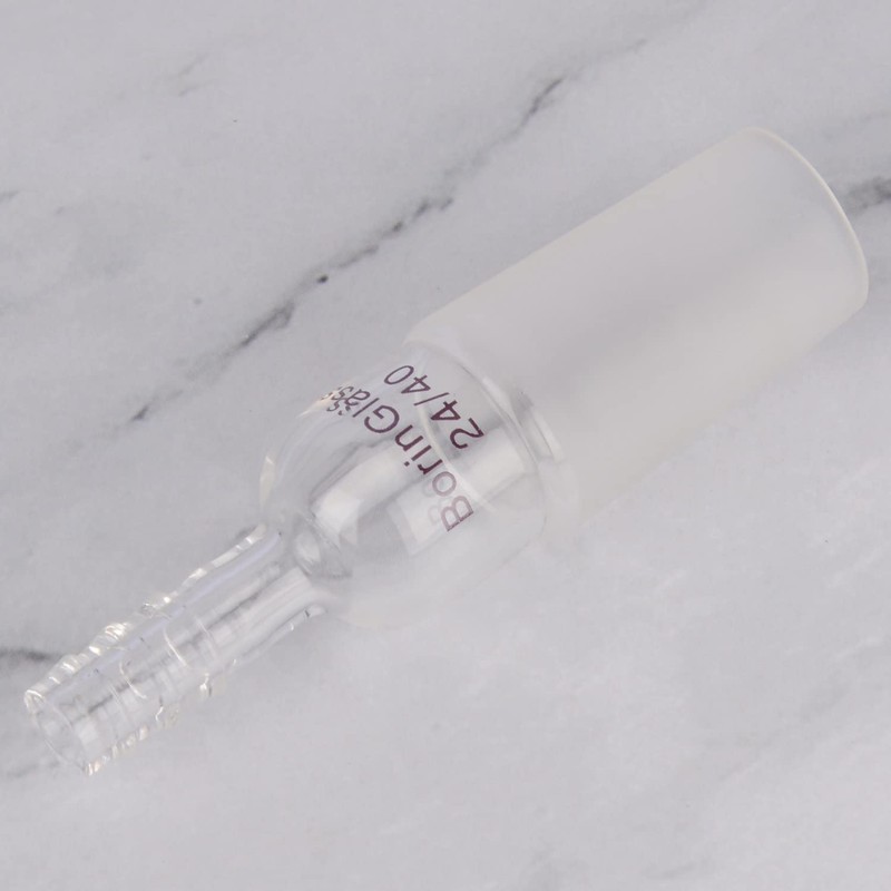 BorinGlass Glass Straight Inlet Adapter with 24/40 Joint and 10