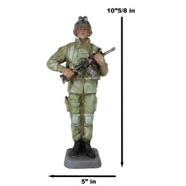 Ebros Gift Military Marine Army Deploy Soldier On Guard With Rifle And Backpack Figurine
