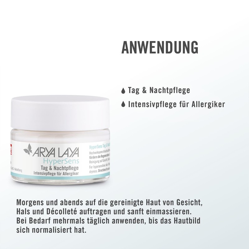 ARYA LAYA HyperSens Tag & Nachtpflege, 50 ml: Intensivpflege speziell