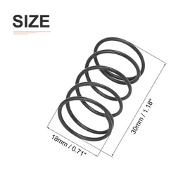 DTGN 1.2x18x30mm(DxODxL) Compression Spring - 20Pack - Good for Machinery - Spring Steel Extension Spring - Black