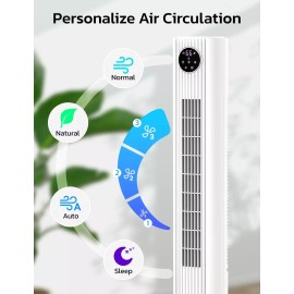 Tower Fan for Bedroom,90° Oscillating Fan with 12H Timer,37”Stand