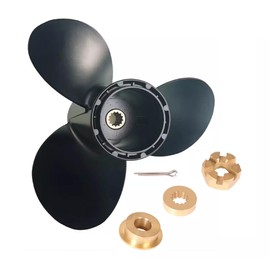 MARKGOO 0778773 Propeller 9 1/4 X 11 for OMC Johnson Evinrude Outboard 8 9.9 10 15 HP Boat Motor Engine Parts 3 Blade Aluminum Prop 9.25X11 Pitch RH 13 Spline Tooth with Hardware Nut Kit 778773