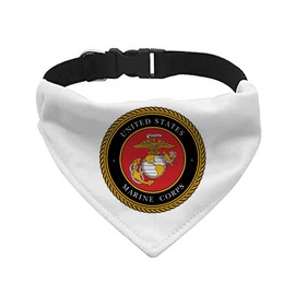 Marine Corps Pet Bandana Collar - Military Scarf Collar - USA Dog Bandana (L)