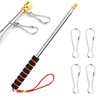 Sopoloray 9.8ft Telescopic Handheld Flagpoles with Clips,Stainless Steel Portable Flag