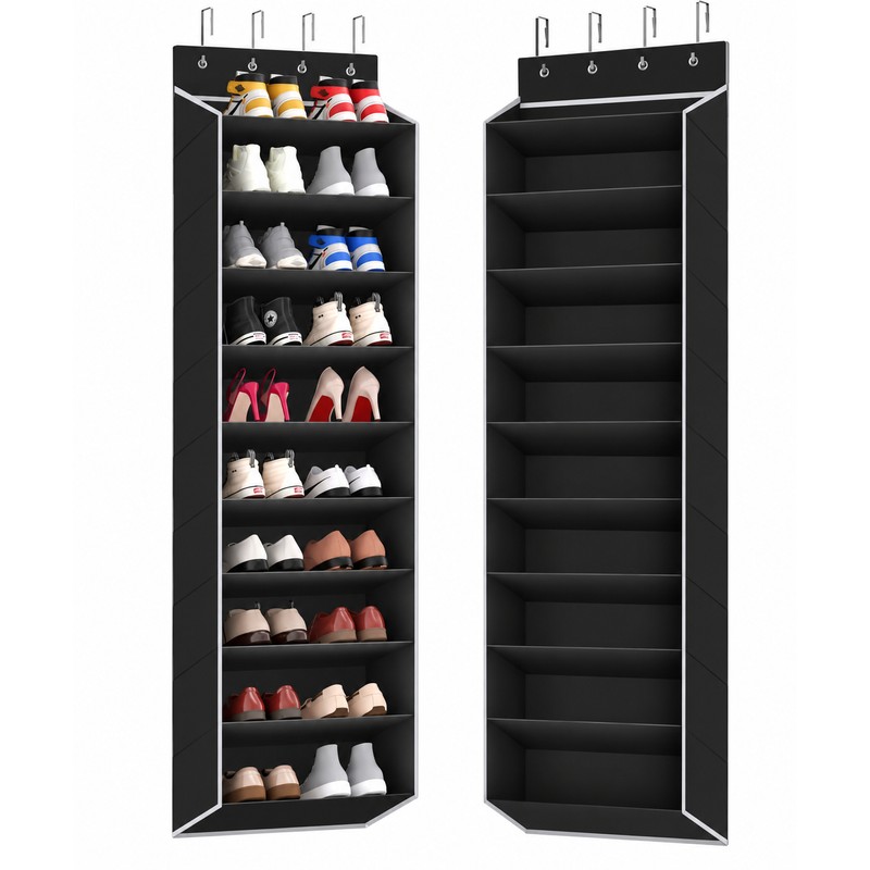 Over-the-Door Shoe Organizer for Space-Saving Storage – 10-Tier Deep Pocket