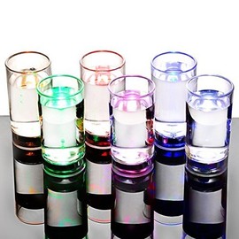 bar@drinkstuff Liquid Activated Flashing Shot Glasses 2.1oz / 60ml - Pack of 6 - Light Up Shot Glasses