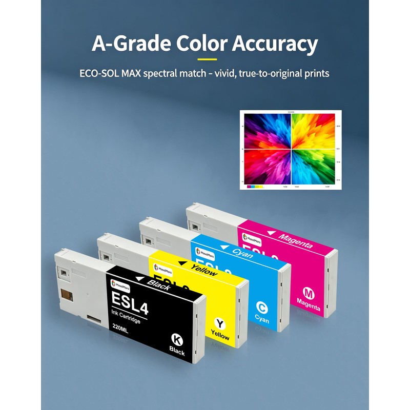 ESL4 ESL4-BK ESL4-CY ESL4-MG ESL4-YE Compatible Ink Cartridges Set