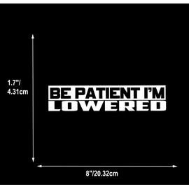 XTRAYXRAY Be Patient I'm Lowered Sticker Car Decal Funny Window Bumper Decal Sticker Suitable for Cars, Trucks