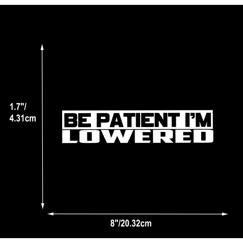 XTRAYXRAY Be Patient I'm Lowered Sticker Car Decal Funny Window