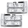 SAFAUTOPARTS Headlights Assembly Pair for 1994-1998 OBS Chevy Silverado C/K