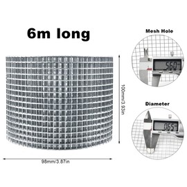 TIMESETL 6m x 100mm Rat Mesh, Rodent Proofing Wire Metal Mesh to Block Rats, Mice Squirrels Internal External Pest Prevention