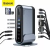Baseus Type C HUB USB 3.0 RJ45 3 HDMI Dock Hub Splitter for MacBook Pro/PC!