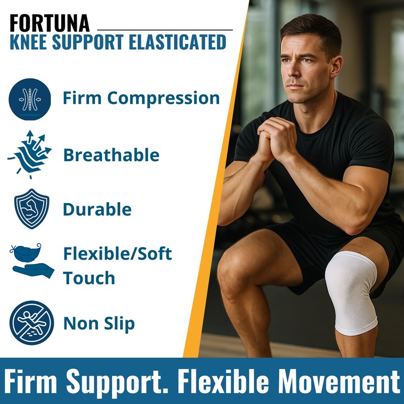 Fortuna Elasticated Knee Support Brace – Compression Sleeve for Arthritis,