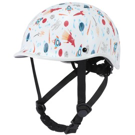 Tlamee Kids Bike Helmet, 2 Size Adjustable for Children Ages 3-5-8-14 Year Old, Youth Boys & Girls Bicycle Skateborad Scooter Helmets Rocket White M