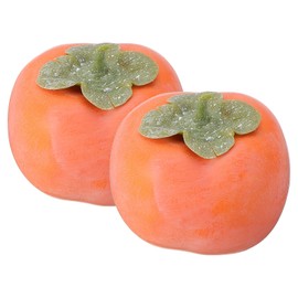 PATIKIL 2 Pcs Artificial Persimmon, Foam Simulation Fake Yellow Persimmon Lifelike Realistic Faux Fake Fruit Model for Home Kitchen Party Decoration, Photography Props