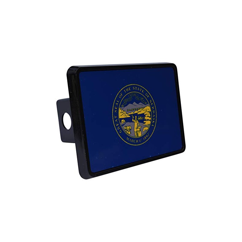 Nebraska State Flag Trailer Hitch Cover Plug NE