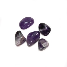 Amethyst Tumbled Gemstones Bulk - Bag of 5 | Hand Selected A-Grade | Polished Natural Gemstones for Displays, Personal Use, and Gifts!