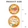 40 Pcs Thanksgiving Paper Plates Fall Pumpkin Maple Leaf Round