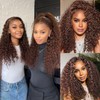 ALLRUN Brown Human Hair Bundles Curly 4 Bundles Curly Wave