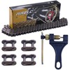 MRELC 420H Motorcycle Chain+ Chain Breaker,106-Link Heavy Duty Drive Chain
