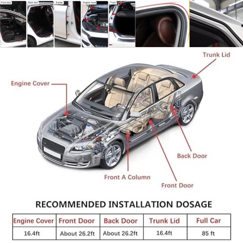 Unbranded 32.8ft Universal Car Weather Stripping Self-Adhesive Auto Door Rubber