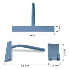 Richmirth Shower Glass Cleaner Squeegee, 9 Inch Width Silicone Bathroom Squeegee for Shower, Glass, Car Window, Mirror - Green