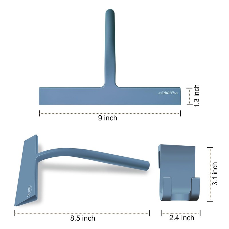 Richmirth Shower Glass Cleaner Squeegee, 9 Inch Width Silicone Bathroom