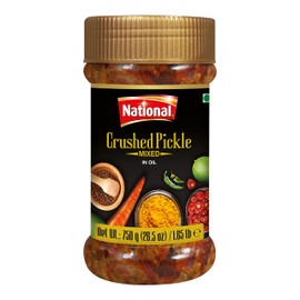 National Foods Crushed Pickle 26.50 oz (750g) Sour & Spicy Traditional South Asian Relish | Zesty & Tangy Achaar | Plastic Jar