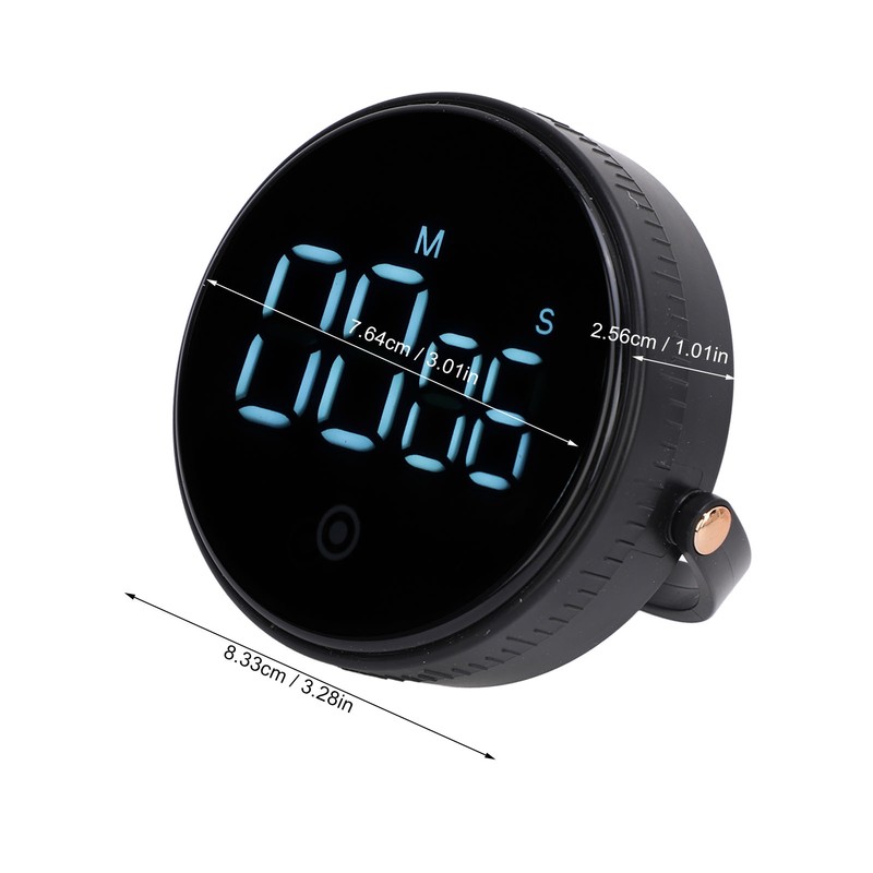 Digital Kitchen Timer LED Display Rotating 3 Volume Levels Adjustable