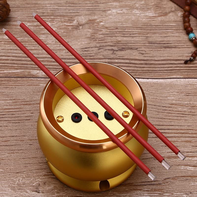 Copper Alloy LED Electric Incense Burner with USB Rechargeable Battery