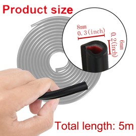 GisWell Car Door Edge Protection Rubber, Door Edge Protection for Car Doors, Car Edge Protection Doors, Car Door Seal U-Shape Edge Protection for Sheets 5 m, for Car, SUV, Doors, Trunk, Bonnet (Black)