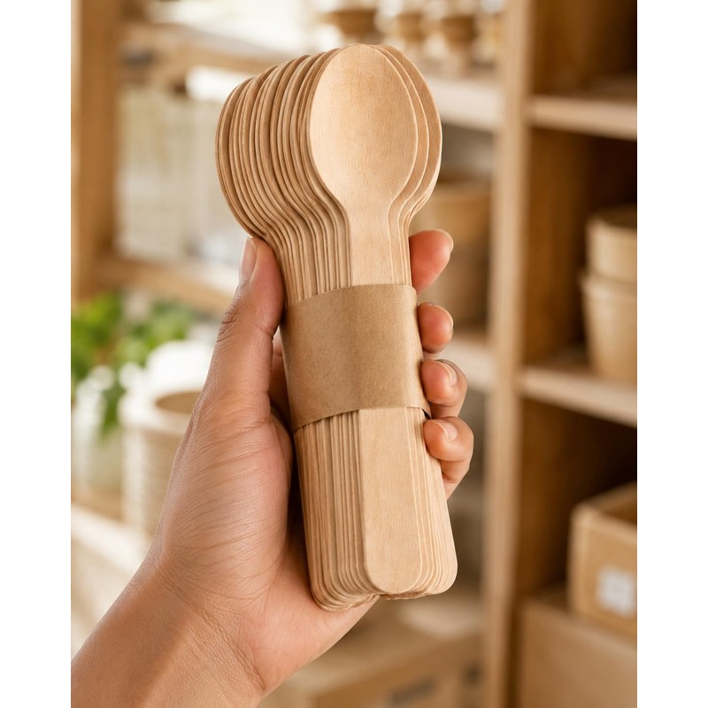 Greenwize Packaging - 100 Pack - 110mm - Birchwood Wooden