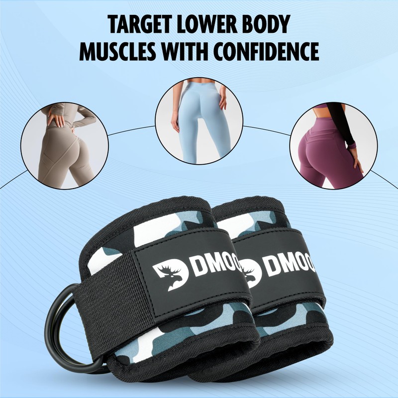 DMoose Fitness Ankle Straps for Cable Machines - One Size