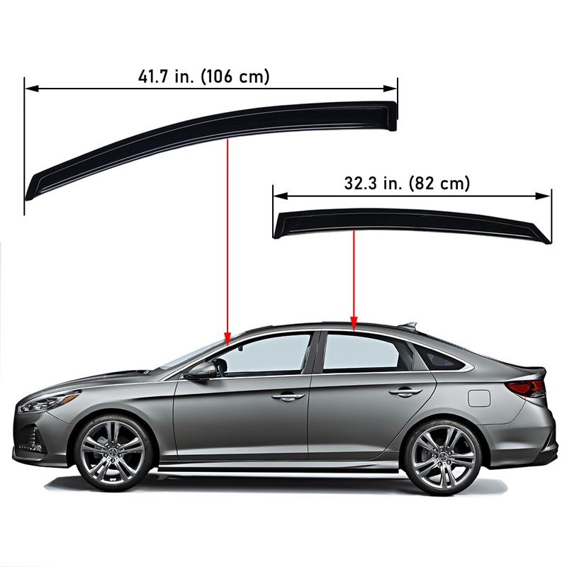Lightronic Extra Durable Outside-Mount Auto Vent Window Visor, Fits 2015-2019