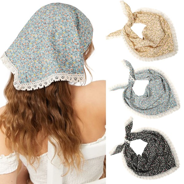 Bandana Headband Chiffon Scarf Headbands - Hair Bandana Floral Elastic Hair Kerchief Print Hair Scarves Kerchief for Women
