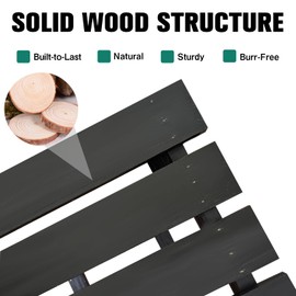 YangAera 90cm Outdoor Garden Benches Weatherproof Patio Bench Two-Person Seat Backless Bench Wood Bench with Slatted High Temperature Bench for Front Porch Backyard (Upgraded to Prevent Fading)