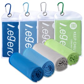 Aegero - Paquete de 4 toallas de enfriamiento (40 x 12 pulgadas), envolturas de cuello refrescantes, toalla fría suave y transpirable, toalla de hielo