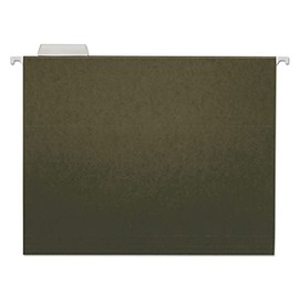 Universal 14115 Hanging File Folders, 1/5 Tab, 11 Point Stock, Letter, Standard Green (Box of 25)