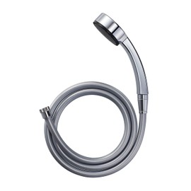 SANEI PS3950-CTA-CC Shower Set, Water Saving, 25% Plated Shower Head, Metallic Style Hose 1.6 , Adapter Included, Silver