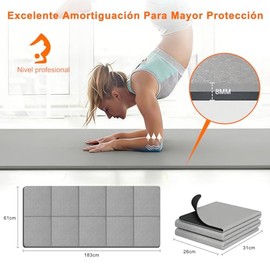 Tapete para Ejercicio Plegable Multifuncional 8mm, Yoga Mat Antideslizante con Amortiguación Extra, Ideal para Yoga, Meditación, Camping, Estiramiento