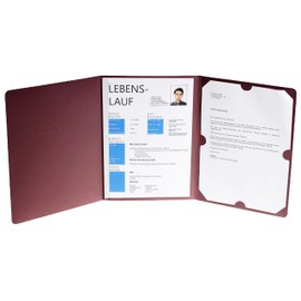 Application Folder Set of 3 with 1 Spine Bar Capacity 30 Sheets/Manila Cardboard 400 g DIN A4 bordeaux