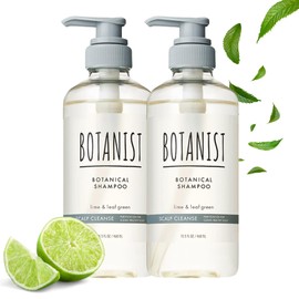 BOTANIST 2pk Japanese Organic & Natural Hair Shampoo for Greasy Scalp with Pump for Women & Men for Scalp Cleanse/Nourishing Scalp, Sulfate & Silicone Free, Lime & Leaf Green 460 mL/16.2 fl Oz