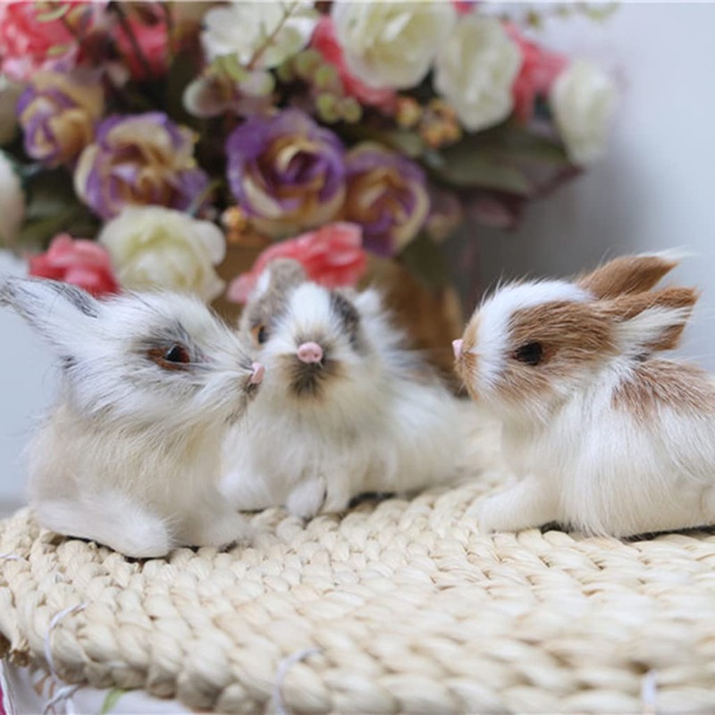 BWESOO White Mini Simulation Rabbit Plush, Cute Plush Rabbit Rabbit