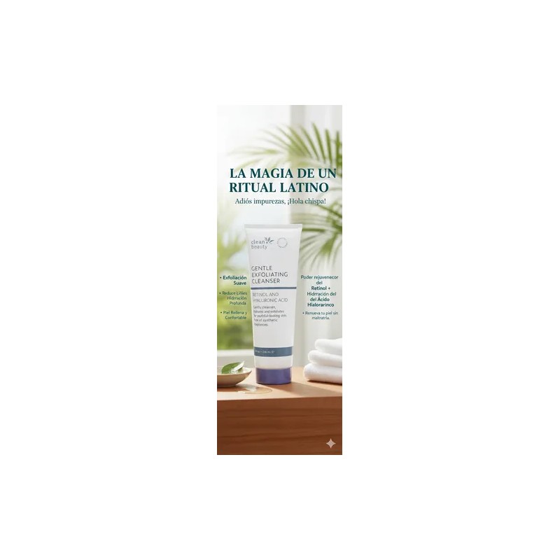 Clean Beauty Limpiador Exfoliante Retinol Ácido Hialurónico